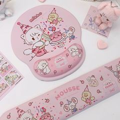 mikko かわいい漫画ジョイントリストマウスパッド滑り止めオフィスホームコンピュータデスク低反発キーボード
