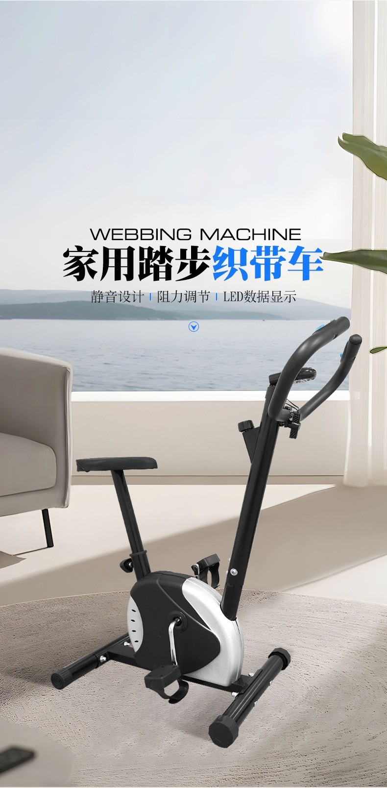 室内超静音运动自行车动感单车家用脚踏车运动织带车骑行健身车-阿里巴巴