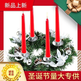 Ribbon Christmas wreath Christmas ornaments manufacturers wholesale Christmas candlestick wreath candle cup Christmas Christmas candlestick