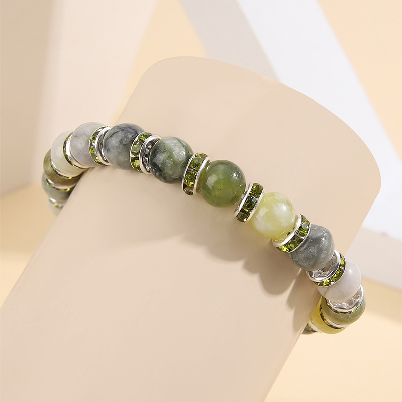 Fashion Gradient Color natural stone Plating Rhinestones Bracelets 1 Piece