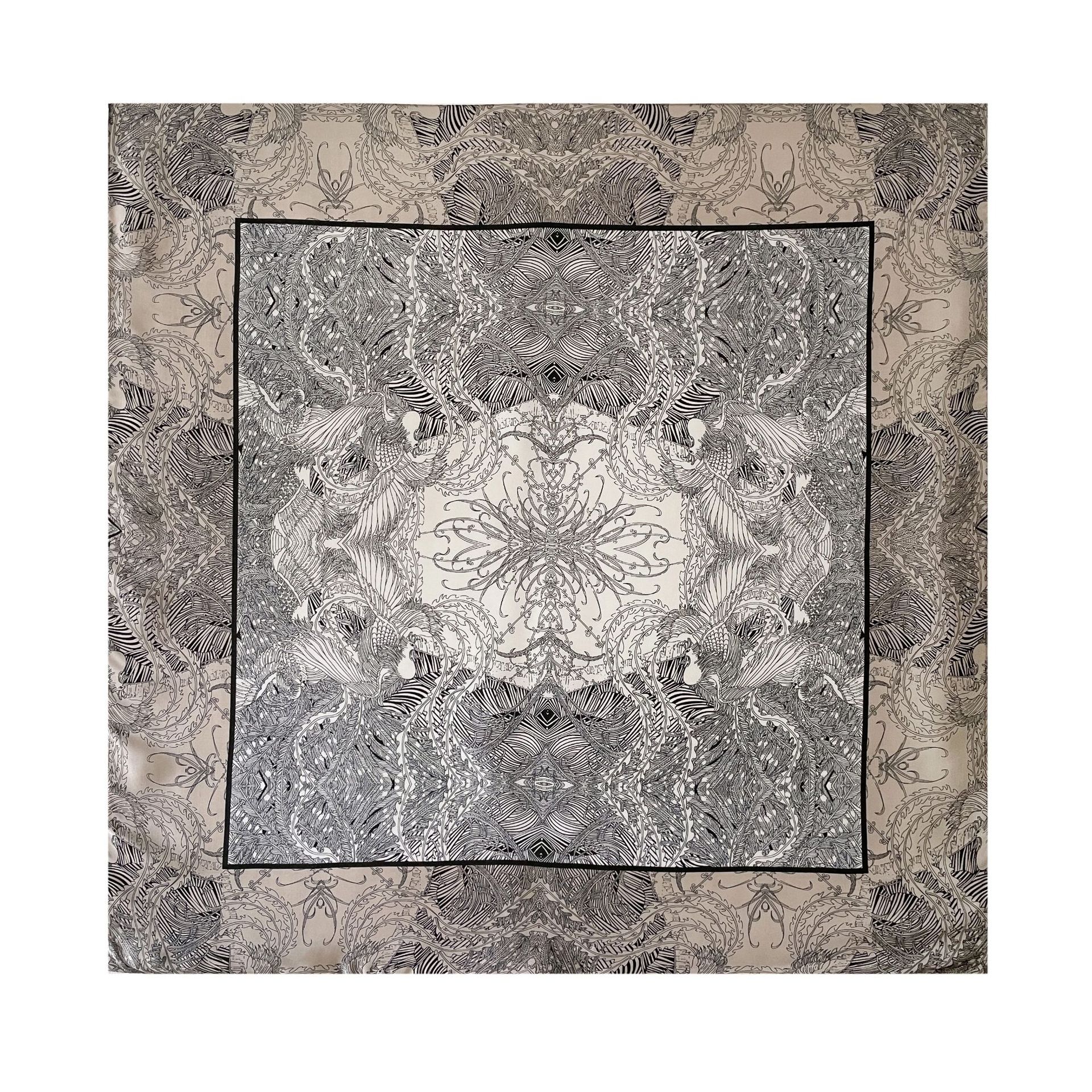 Women's Retro Classic Style Printing Satin Silk Scarf display picture 1