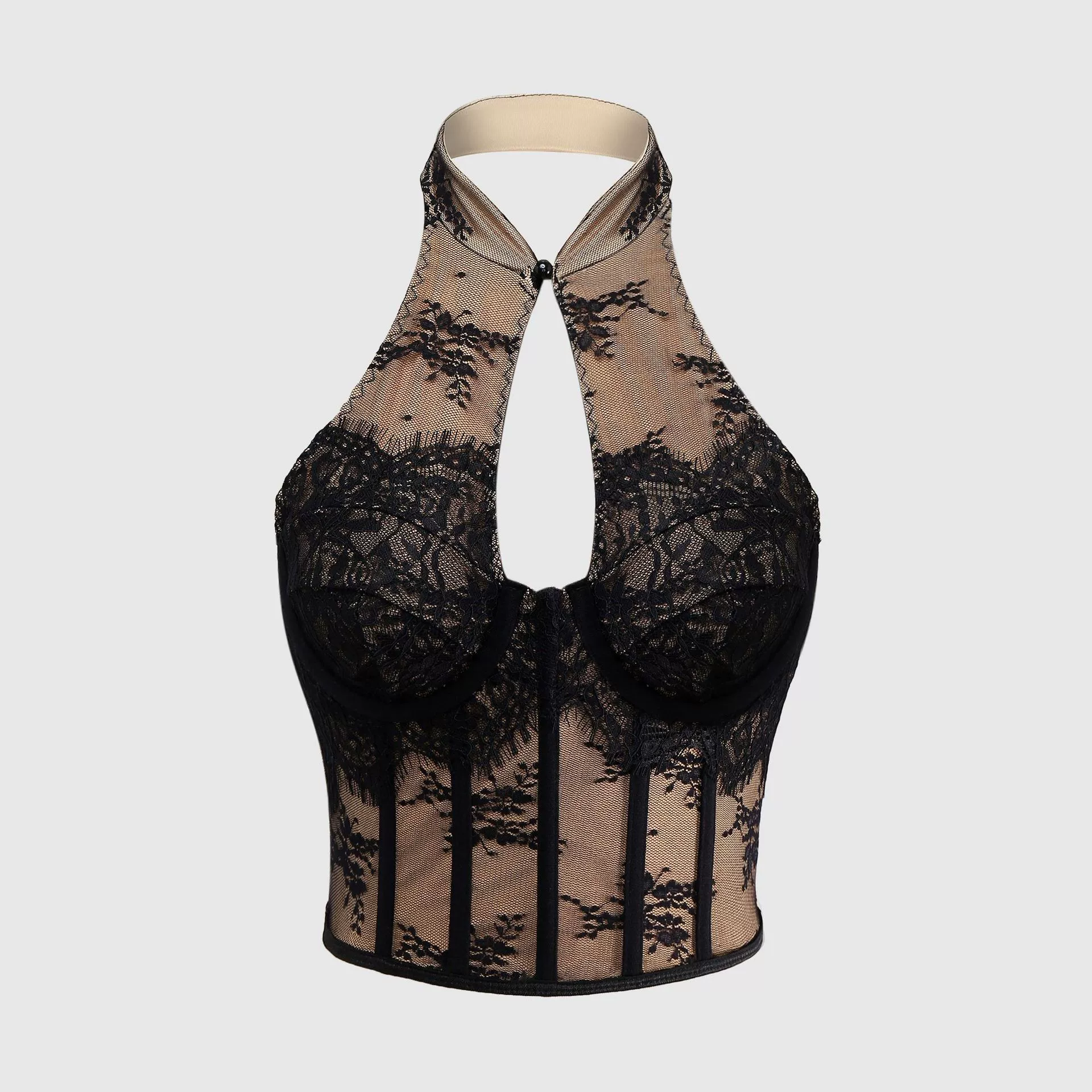 Новый сексуальный кружевной топ в китайском стиле с вырезом на шее, застежкой на пуговицы, облегающий, с открытой спиной и ажурными вставками LY033