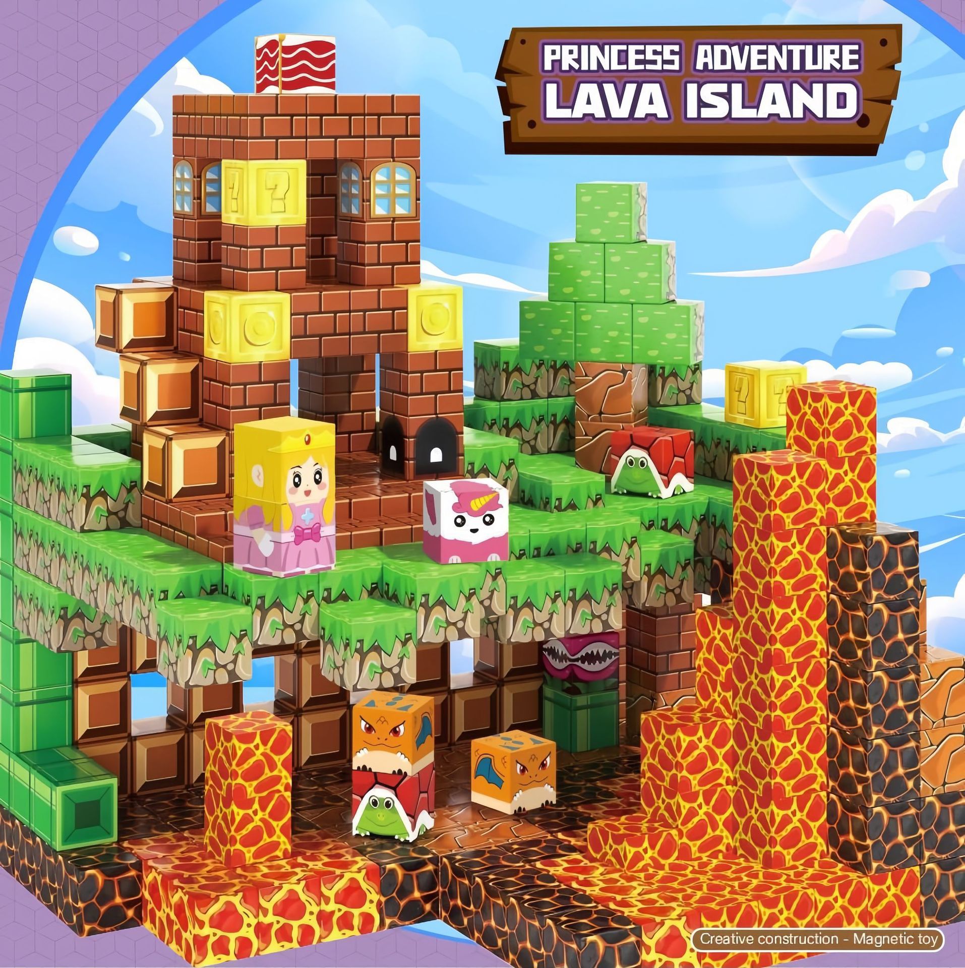 Transfronterizos Amazon My Blocks World Magnetic Block Set Puzzles Magnetic Cuadrados Juguetes Bosque Original