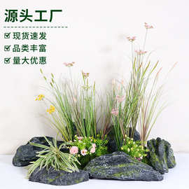 仿真芦苇单支把束小狗尾蕾丝花造景仿真洋葱狗尾草毛毛虫假草装饰
