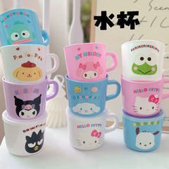 新しい子供用ミルクカップかわいいマカロンクロミ蓋ハンドル付き飲料カップ子供用うがい薬と歯磨きカップ
