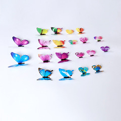 外貿12隻裝夜光蝴蝶牆面裝飾兒童房牆壁自粘熒光發光貼畫跨境貨源