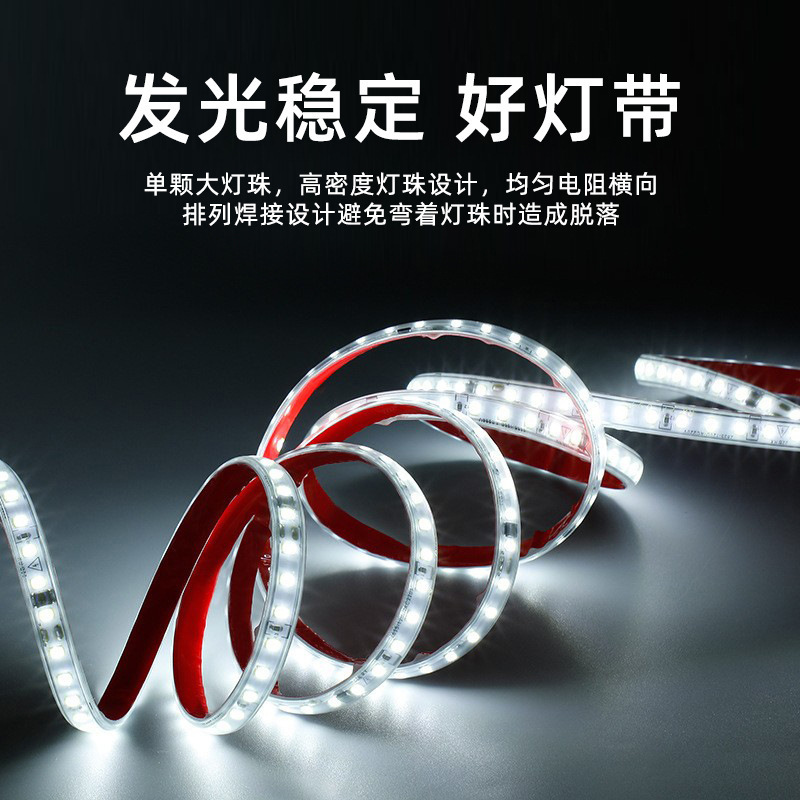 LED ライトストリップ自己粘着ドライブフリー 220V 高電圧 2835 高輝度超薄型屋外防水カウンター棚リニアライトストリップ|undefined