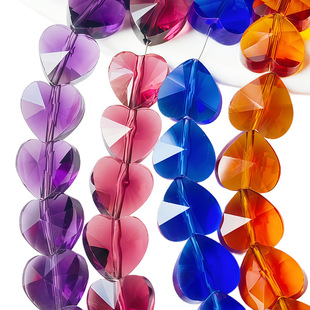 ֱ����������Straight Hole Faceted Heart Beadsˮ������������