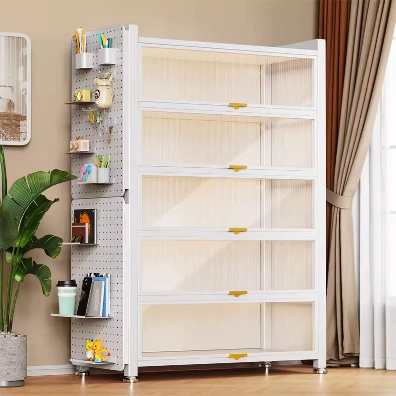 Стальной книжный шкаф от пола до потолка, настенный витринный шкаф для гостиной, бытовой детский книжный шкаф с дверью, пылезащитный шкаф для хранения, шкаф для хранения
