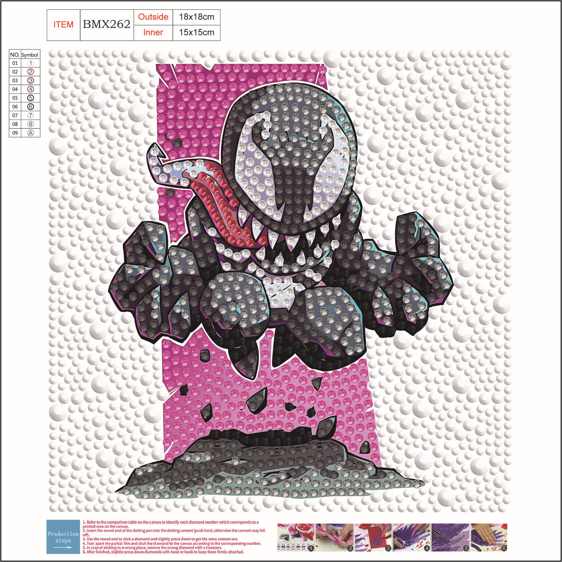 Nuevo kit creativo de pintura de diamantes DIY para niños, diseño de panda de dibujos animados, juguete de niña, pegatinas bonitas, pintura de diamantes completa, transfronterizo