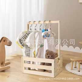 木制婴儿用品收纳箱家用衣物玩具收纳篮新生儿礼品包装木质柜子