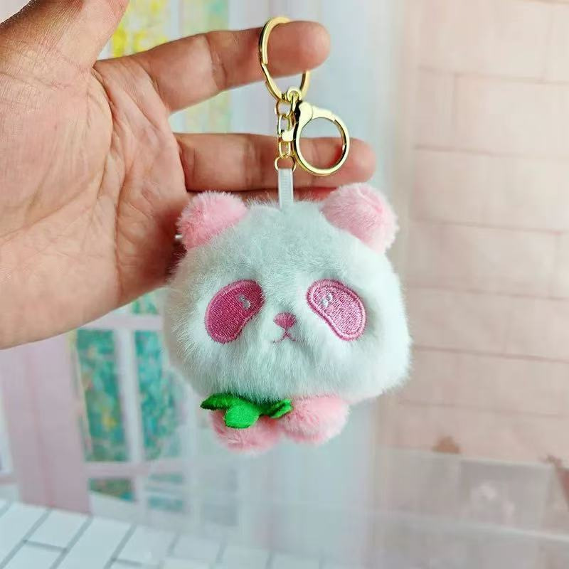 卡皮巴拉水豚熊猫钥匙扣挂件包包挂件娃娃机毛绒玩具
