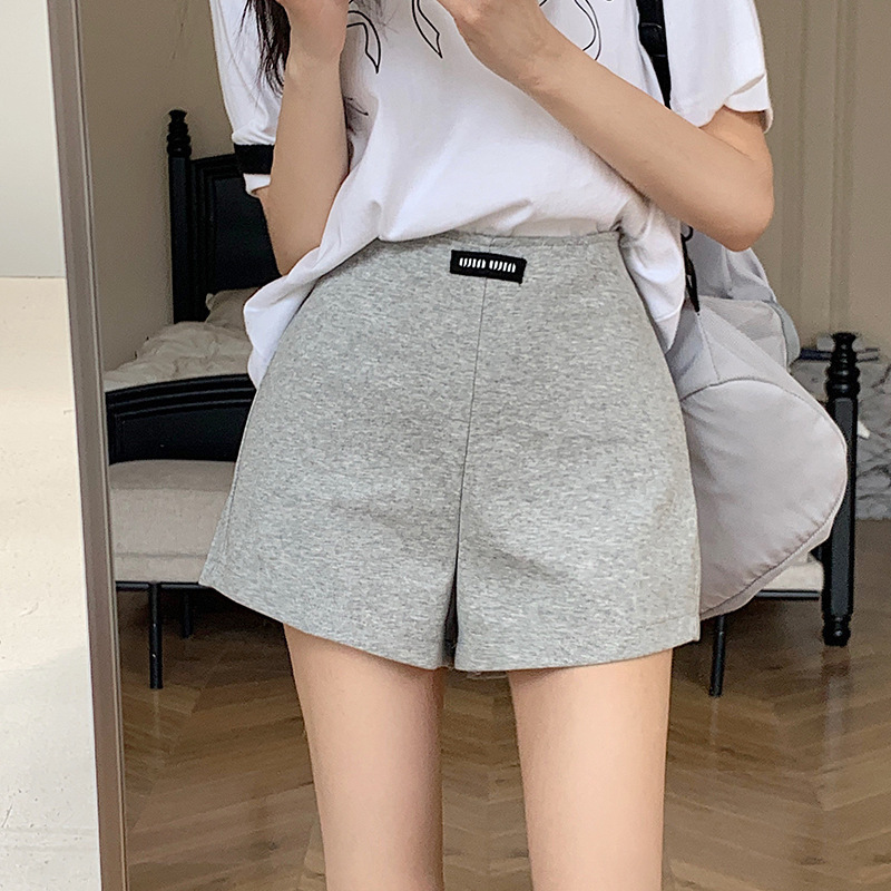 Versatile High-Waisted Slimming Shorts for Women, Casual New 2025 Cycling Shorts, Loose Hot Pants, Gray Sports Hot Style Summer
