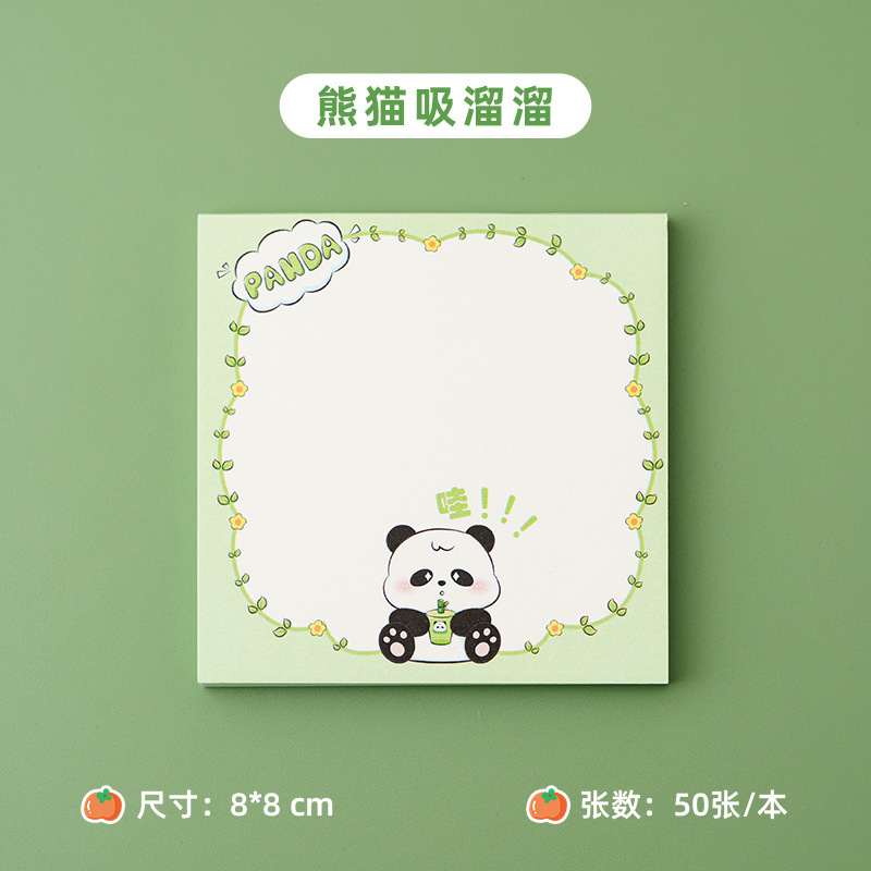Panda cuaderno de notas desgarrable no pegajoso dibujos animados nota adhesiva pequeño cuaderno lindo portátil de alto aspecto papel de Nota Simple