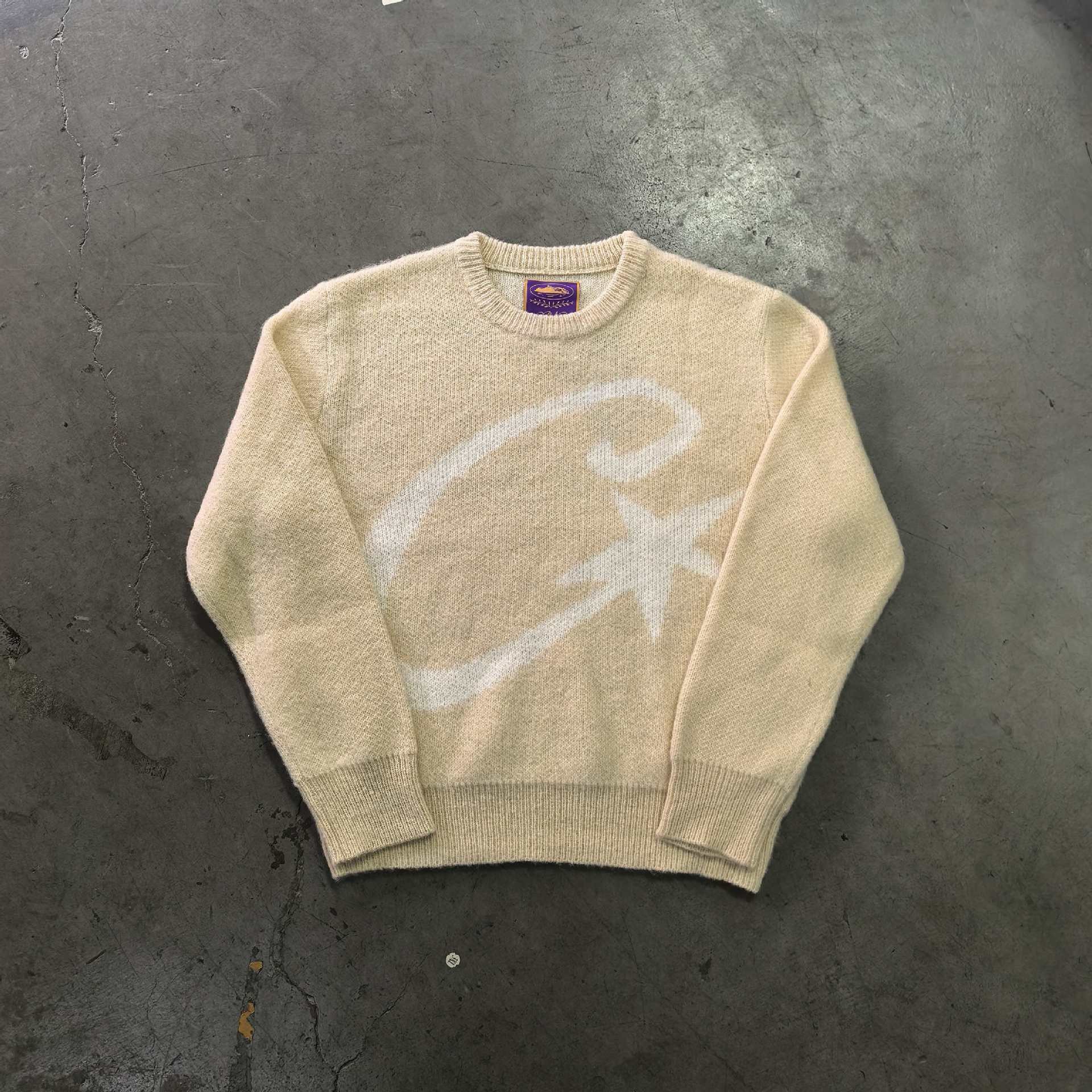 Corteiz Crewneck Sweater Logo Beige