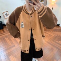来一件毛衣棒球服~复古慵懒宽松拉链外套韩版秋冬百搭针织衫夹克