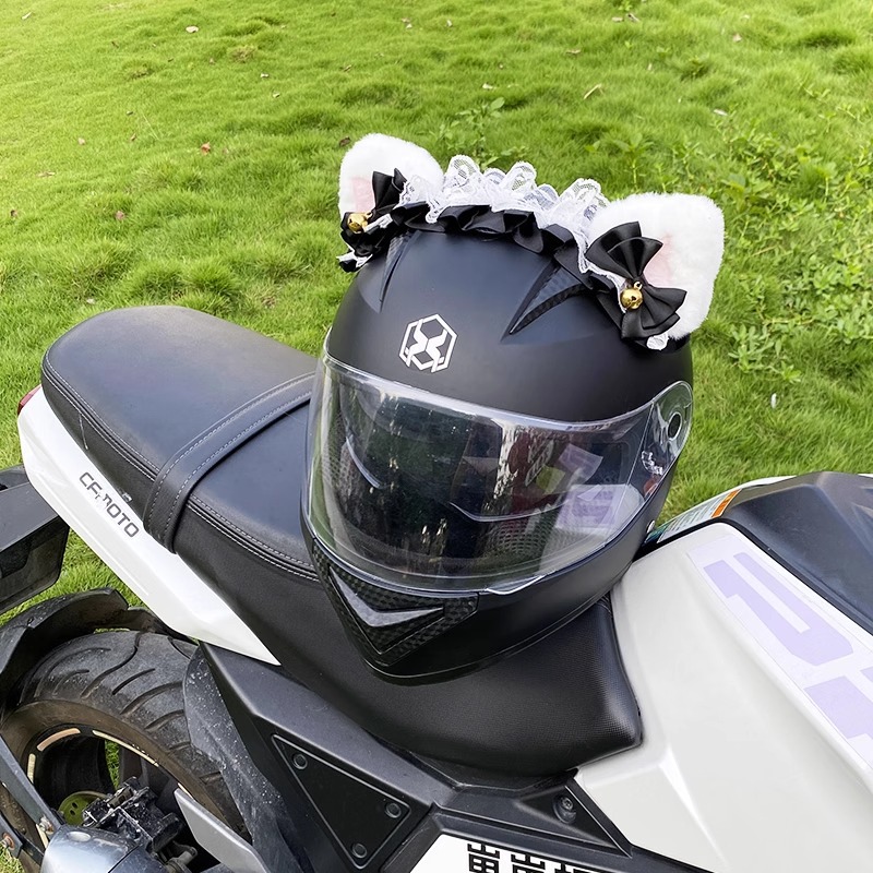 Creative Versatile Black and White Hair Band Helmet Decoration Motorcycle Accessories