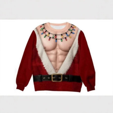 2026 European and American Christmas-themed men's 3D printed crew neck sweatshirt for cross-border e-commerce 2026 European and American Christmas-themed men's 3D printed crew neck sweatshirt for cross-border e-commerce