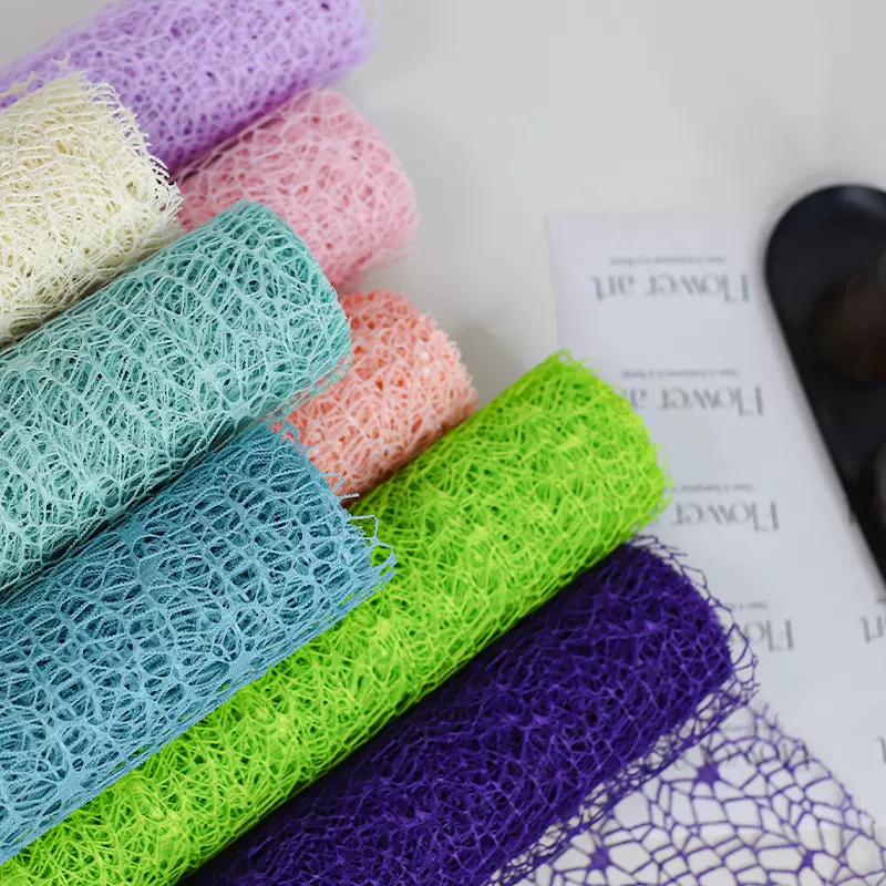 镂空彩色提花网包花纱网纱卷花束花店鲜花花艺包装纸包花材料批发