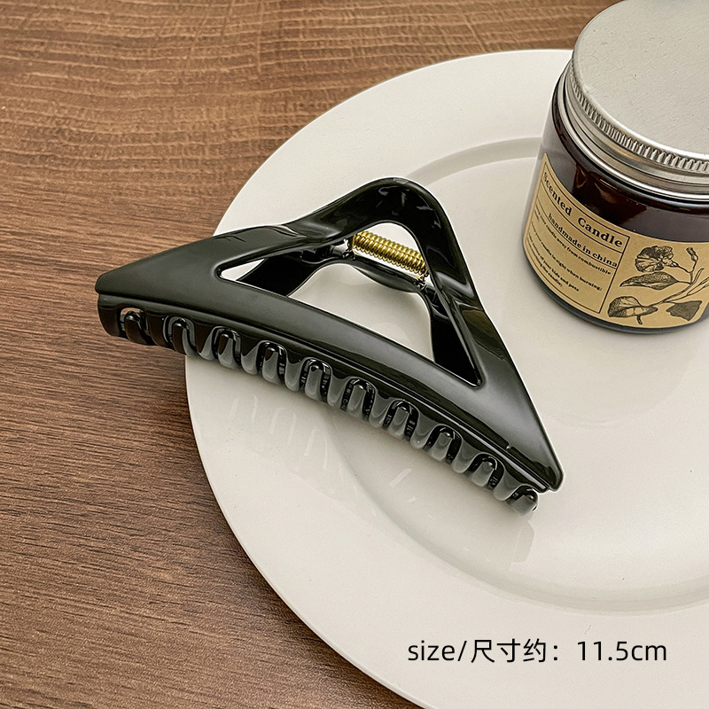 Milk Brown horquilla grande hacia atrás cabeza clip de pelo tocado de las mujeres principios de primavera de alto grado updo tiburón horquilla