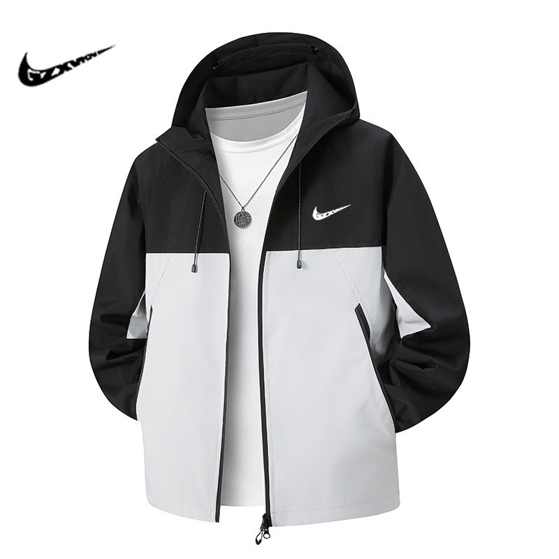 Autumn Men's Color-Blocked Sports Casual Windbreaker Jacket, Trendy Brand Patchwork Windproof Outdoor Jacket, Couple's Style