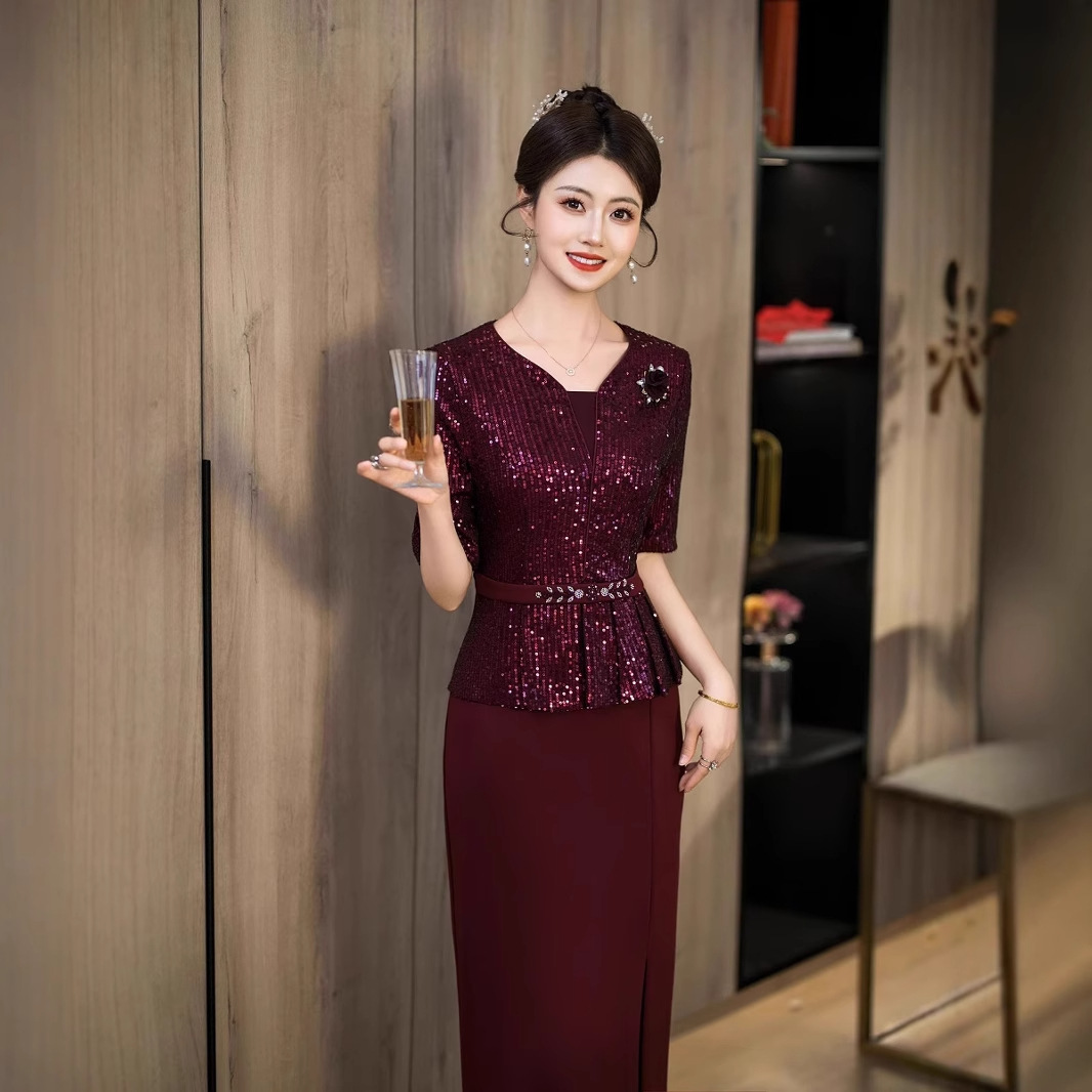 Evening Dress Banquet 2025 New High-End Accessible Luxury Niche Classy Fishtail Engagement Toast Dress Bride Summer