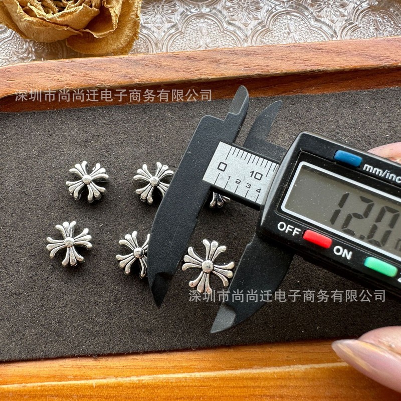 复古风藏款合金做旧克罗心隔珠隔片diy水晶配饰手链项链串珠配件|undefined