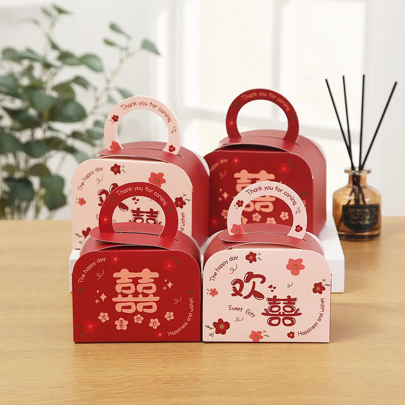 Caja de dulces de boda pequeña caja de dulces de boda fresca, regalo de mano, caja de dulces de boda portátil, bolsa de dulces, suministros de boda