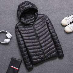 綿の上着の男性の太った人の秋冬の服は帽子のダウンの綿服の薄いタイプの綿服と太ったサイズの太った綿のコートをつないでいます。
