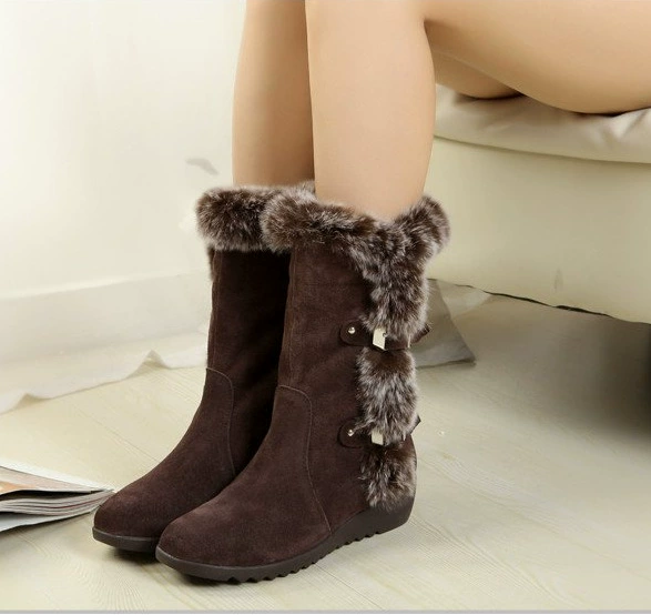Mid‑length winter platform boots, plus size, sizes 35–42, brown or black