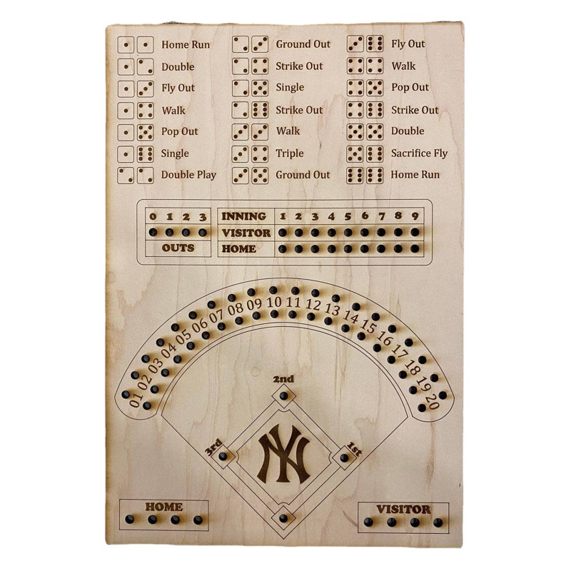 Juego de mesa de dados de béisbol de la estación independiente apoyos del partido del juego de mesa de dados de béisbol