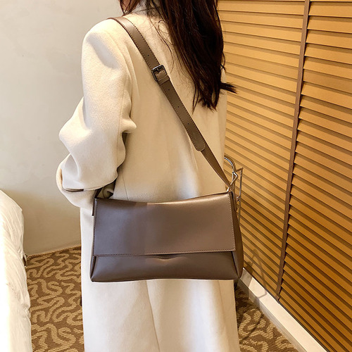 Ladies' 2025 Trendy Handbags - Korean Style, Stylish Small Square Bags, Solid Color, Simple Shoulder Bag, Soft Leather Crossbody Bag