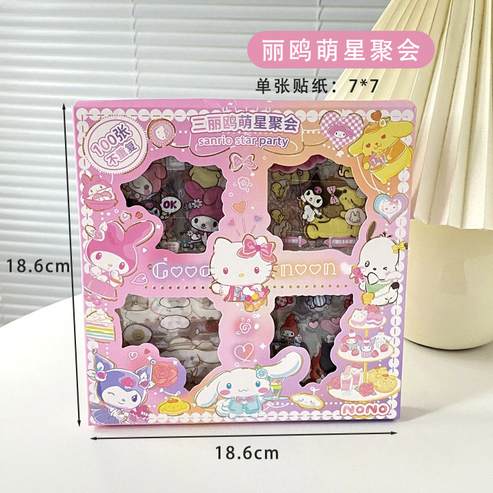 Set de 100 pegatinas kawaii para diario o scrapbooking – diseños variados y coloridos