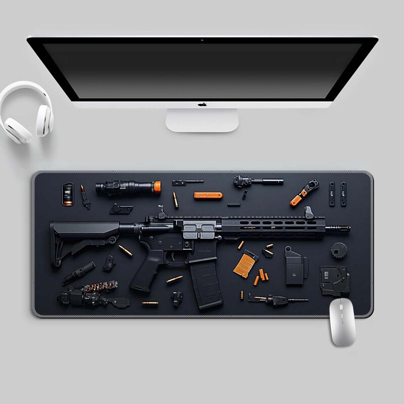 跨境军事武器吃鸡鼠标垫大号滑鼠墊枪械分解桌垫枪支mousepad装备|undefined