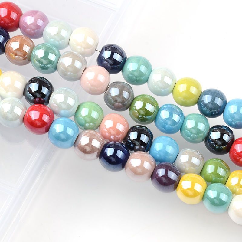 Glazed ceramic beads loose beads beaded color handmade diy accessories necklace bracelet jewelry accessories manufacturers wholesale