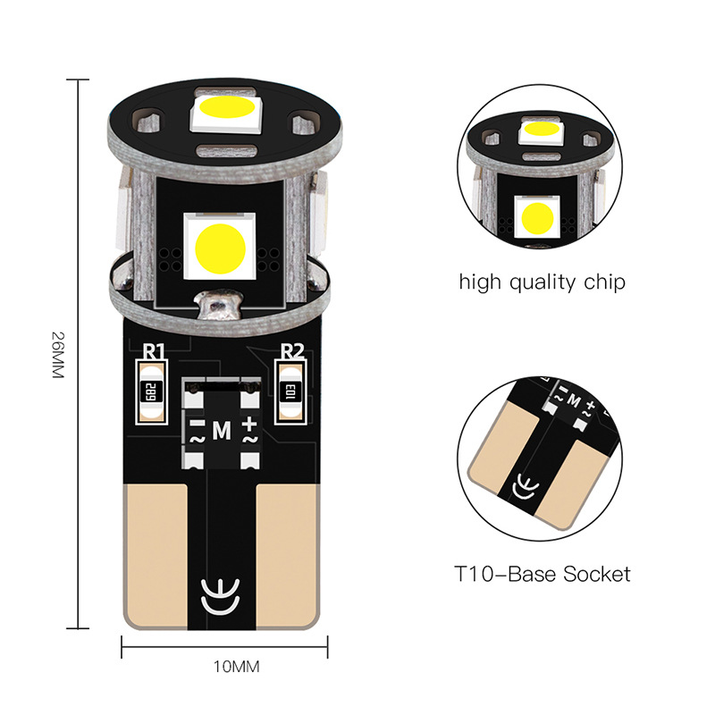 Venta directa de fábrica, luz LED T10 para instrumentos de coche, alta luminosidad, cuentas de lámpara 3030, luz indicadora de ancho, luz de posición LED para coche