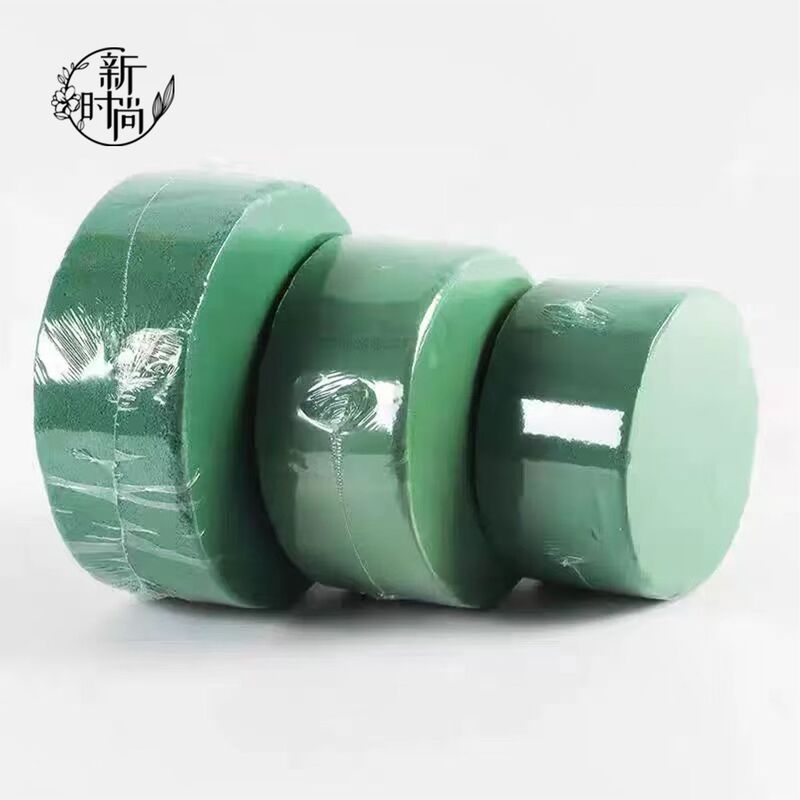 花泥块圆形蛋糕花泥包花底座插花专用泥diy手工鲜花花泥圆柱形|undefined