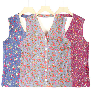 Middle-Aged and Elderly Women's Winter Vests, Velvet Thickeneded Vests, Mother's Warm Vests, Cardigans, Vests Worn Inside