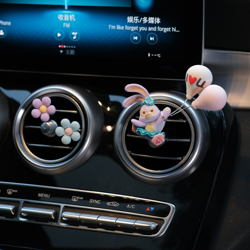 Clip de perfume de automóvil aire acondicionado de automóvil salida de aire fragante creativa adorable artículos de decoración de automóviles para mujeres