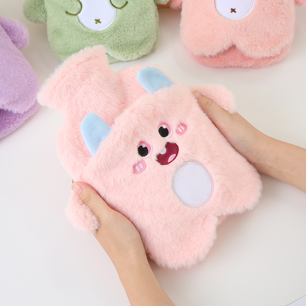 pvc water injection cartoon plush hot water bag student cute explosion-proof hand warmer removable and washable warm feet irrigation hot-water bag