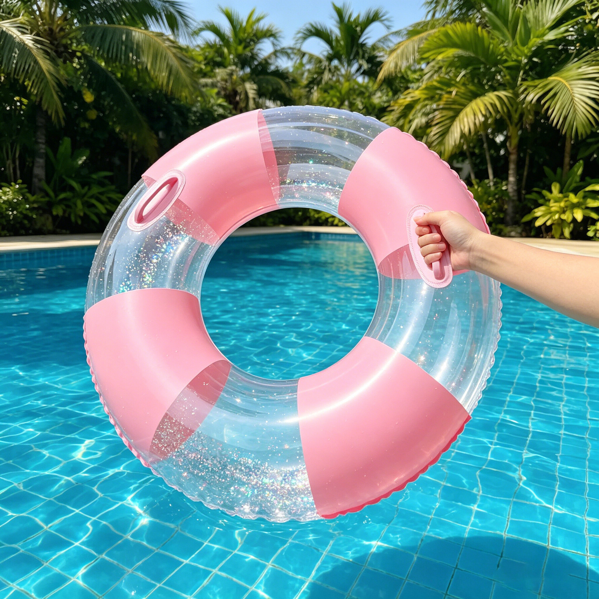 Anillo de natación para adultos con bolsas de aire dobles para hombres y mujeres con anillo de salvavidas anti-rollback para principiantes con anillo de flotación inflable en agua