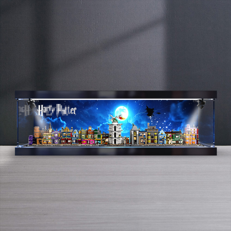 Suitable for Harry Potter series 76444 Mini Diagon Alley Miniature Street View Dust Cover Acrylic Storage Box