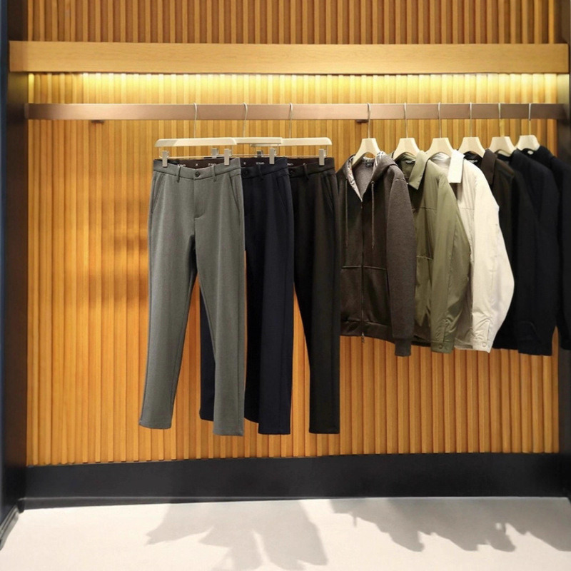 Italian Z-Label Luxury Black Technology 3D down Fabric Self-Heating Autum Men's Business Casual Pants Price Control 168