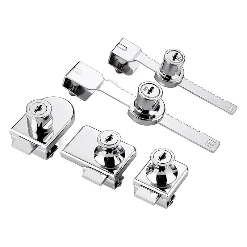 Factory direct supply saw blade glass lock zinc alloy glass cabinet lock glass door lock file cabinet lock office cabinet lock