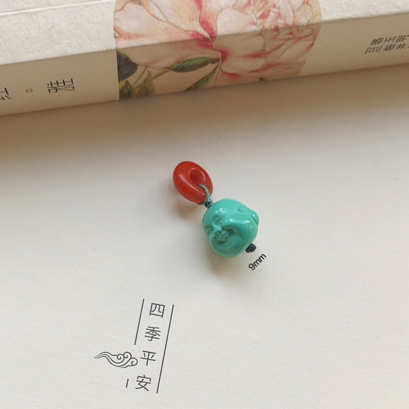 天然南紅隔珠ペンダントと田玉小提溜ブレスレットアクセサリー手串ペンダントネックレスdiy手作りコーディネート|undefined