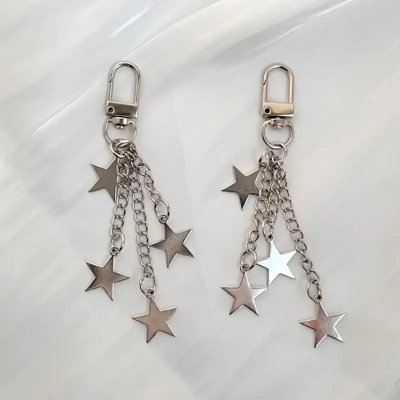 1pc タッセル五芒星キーリングバッグ装飾カップルモデル|undefined