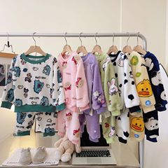 子供用フランネルパジャマ男女子供用サンゴのぬいぐるみ