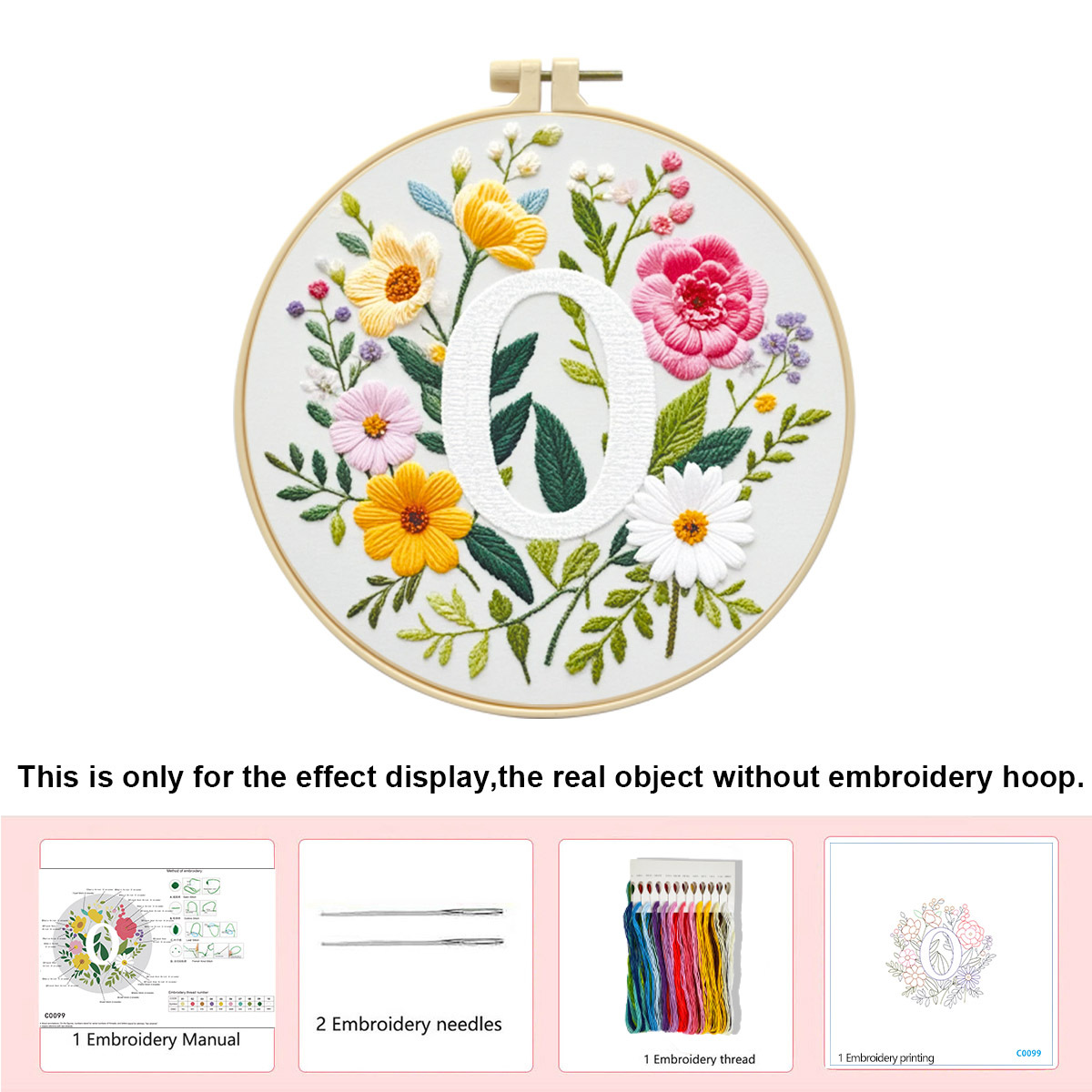 Hecho a mano flores y plantas europeas bordadas paquetes de materialdiy inglés 26 letras simple principiante nivel de bordado al por mayor
