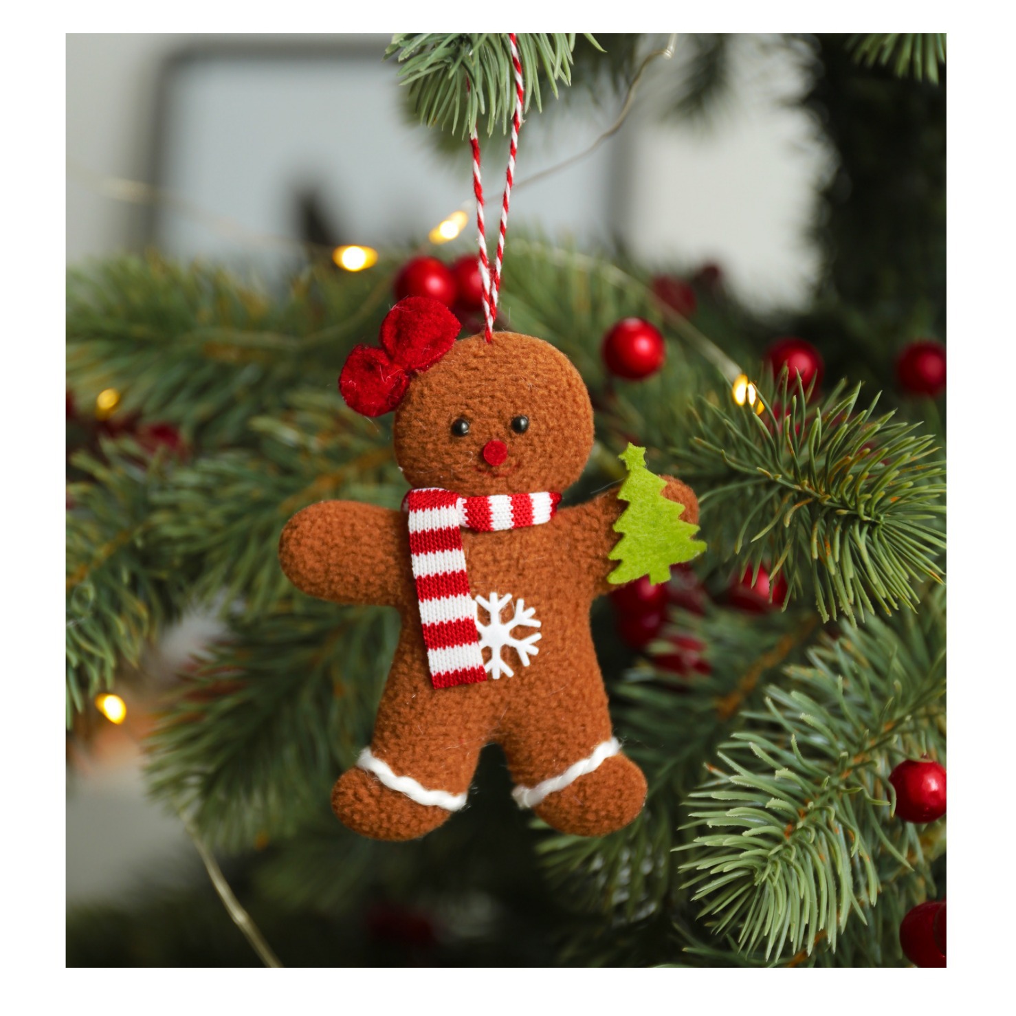 Nuevos productos creativos transfronterizos Navidad decoración pan de jengibre muñeca pequeña pieza colgante accesorios del árbol de Navidad colgante 3 piezas conjunto