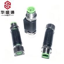 M12转M12连接器4针5孔免线防水转接头工业以太网传感器布线插头